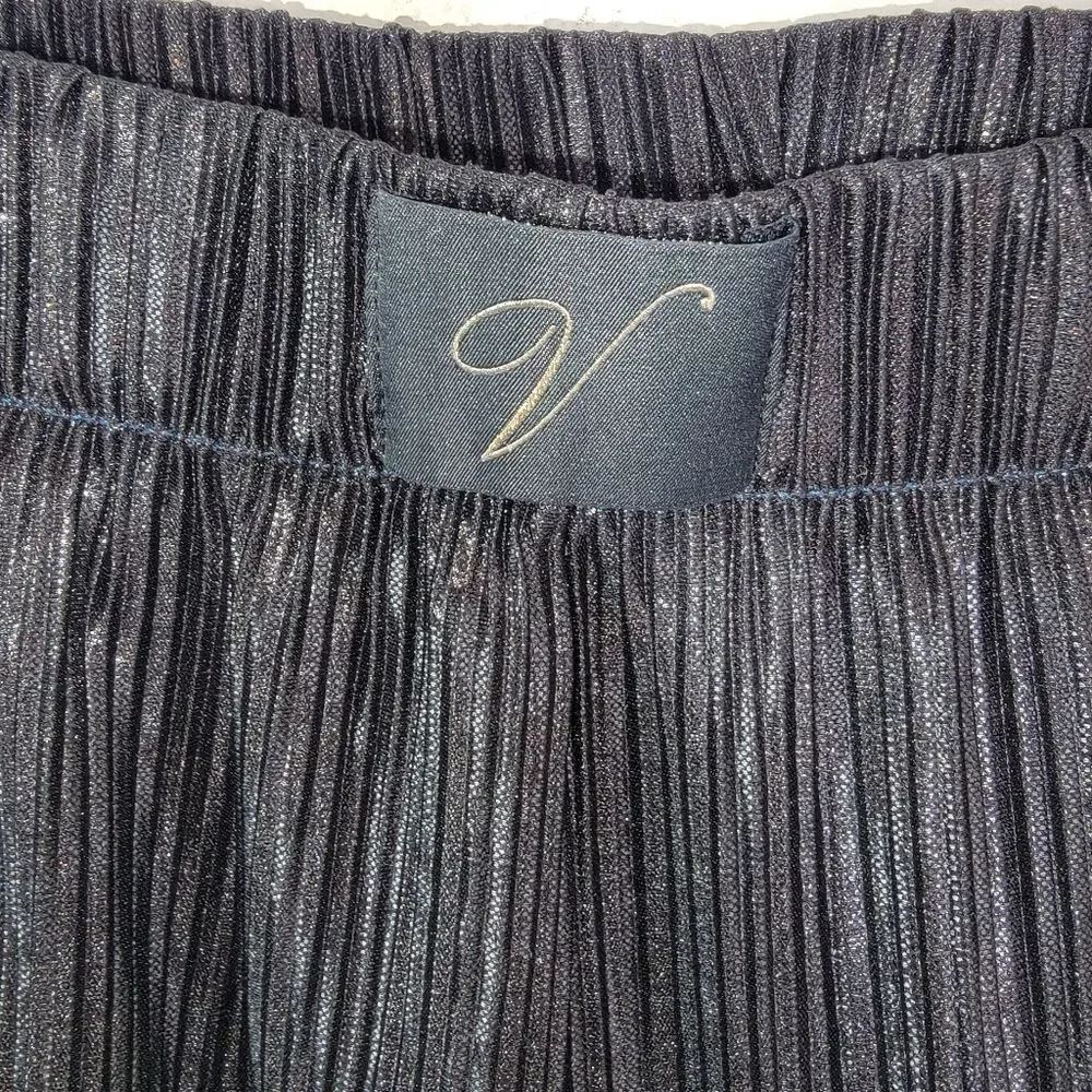 Victoria's Secret Plisse Sleep Pant Jogger Shimmer Shiny Black XS
